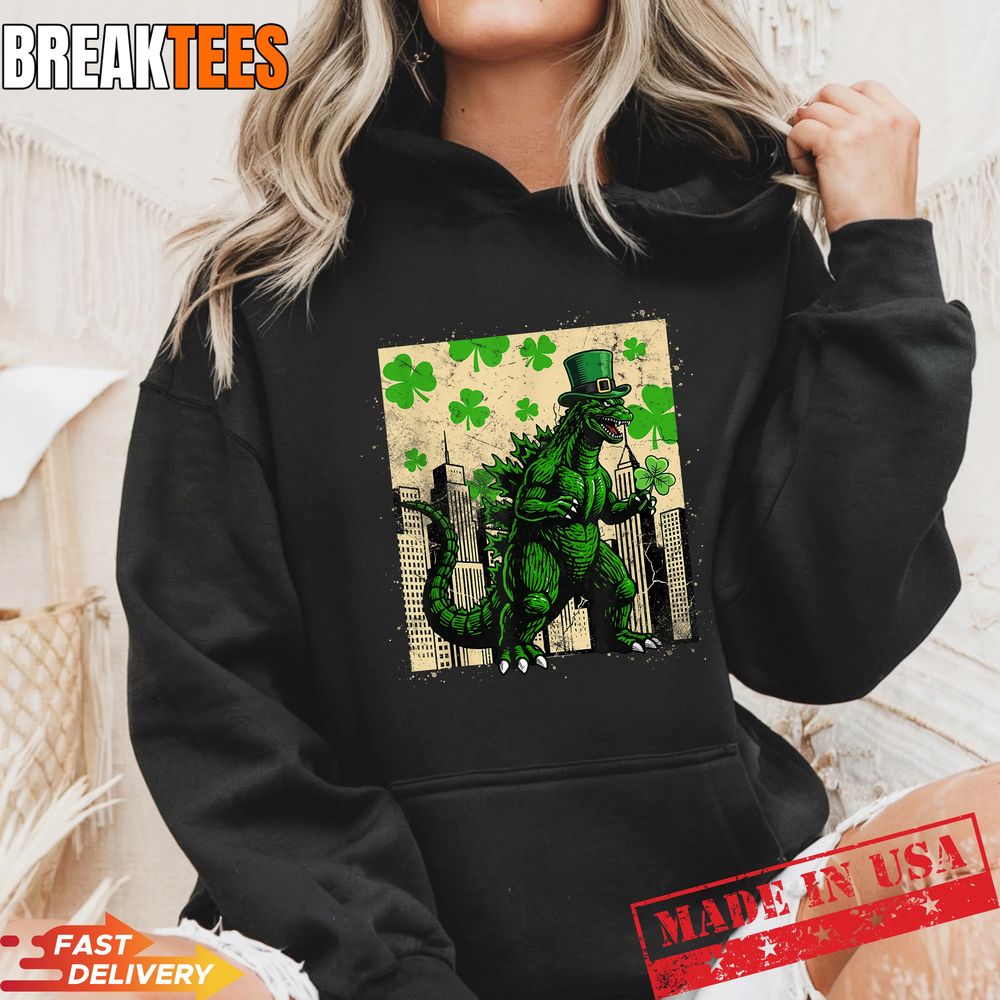 St Patrick’s Day Japanese Monster Shamrock Kaiju Shirt