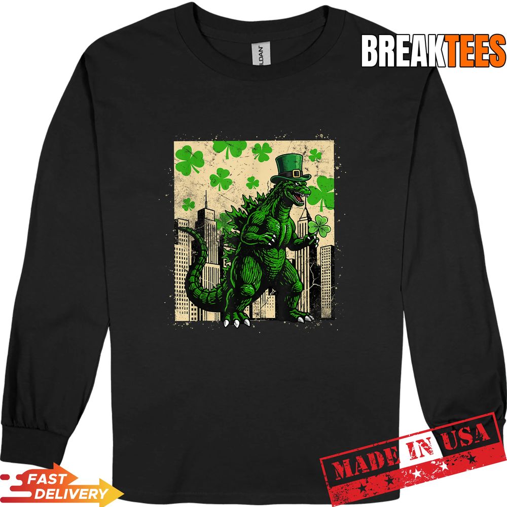 St Patrick’s Day Japanese Monster Shamrock Kaiju Shirt