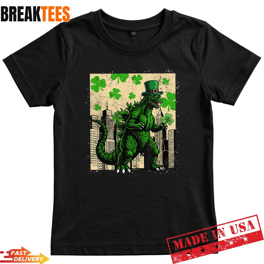 St Patrick’s Day Japanese Monster Shamrock Kaiju Shirt