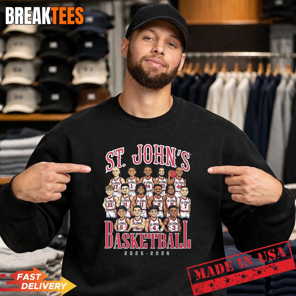 St. John’s Men’s NCAA Basketball 2025-2026 Caricature T-Shirt