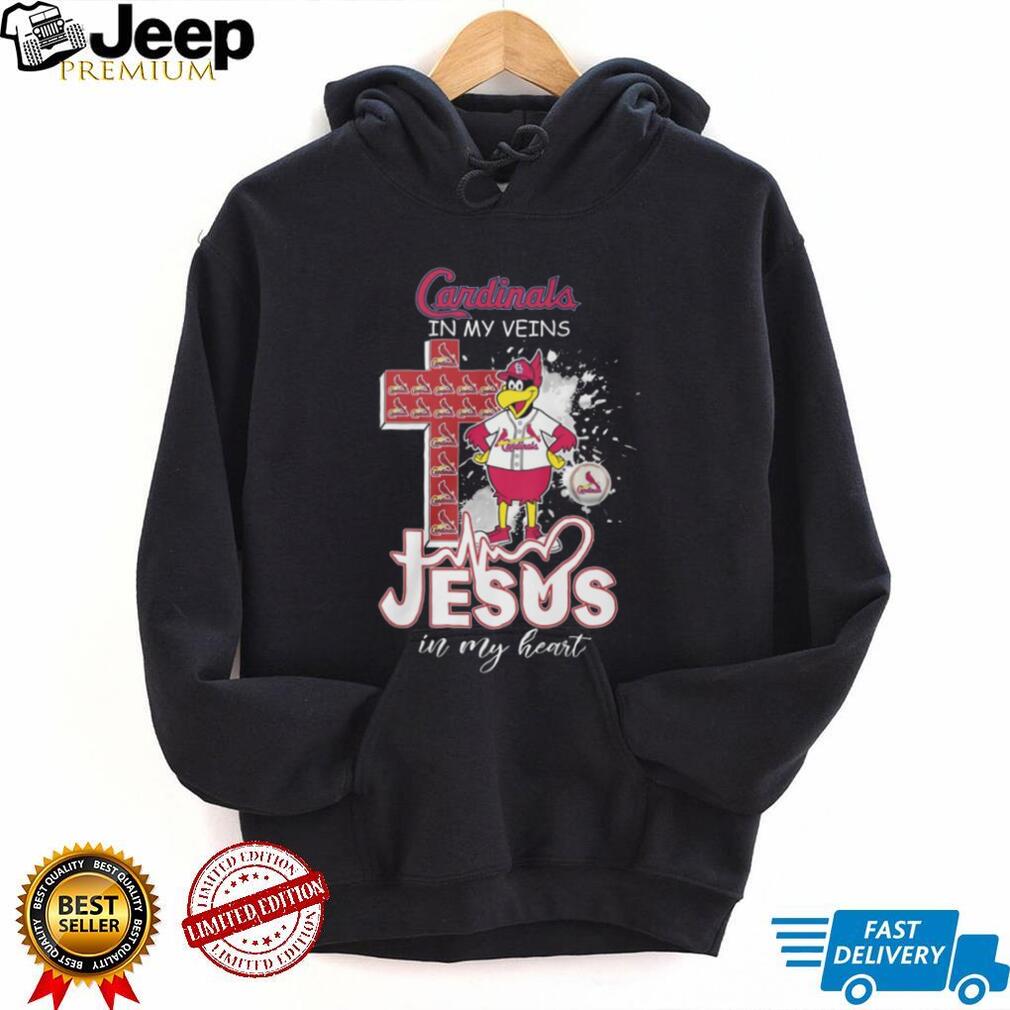 St. Louis Cardinals Christian Fan T Shirt Jesus in my Heart Cardinals in my Veins Baseball T Shirt