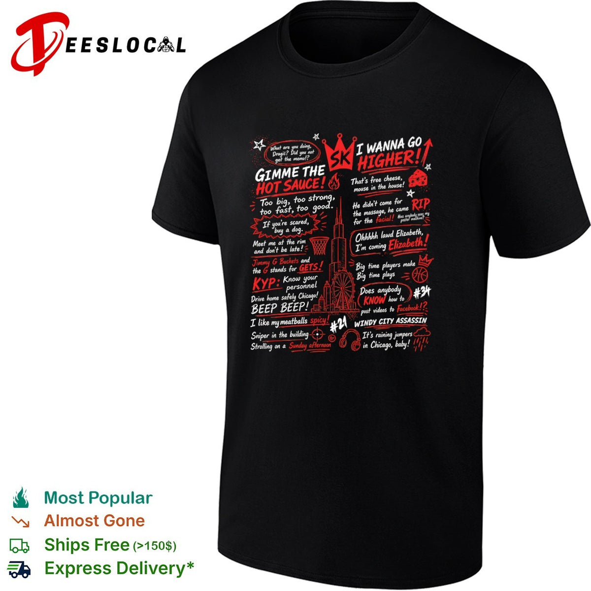 Stacey King Chicago Bulls Gimme The Hot Sauce I Wanna Go Higher shirt