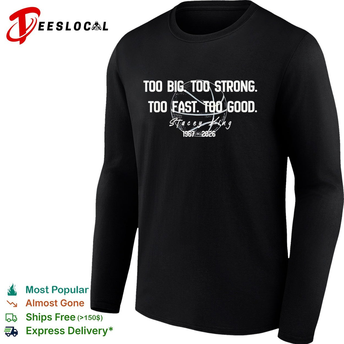 Stacey King Too Big Too Strong Too Fast Too Good 1967 2026 Chicago Bulls shirt