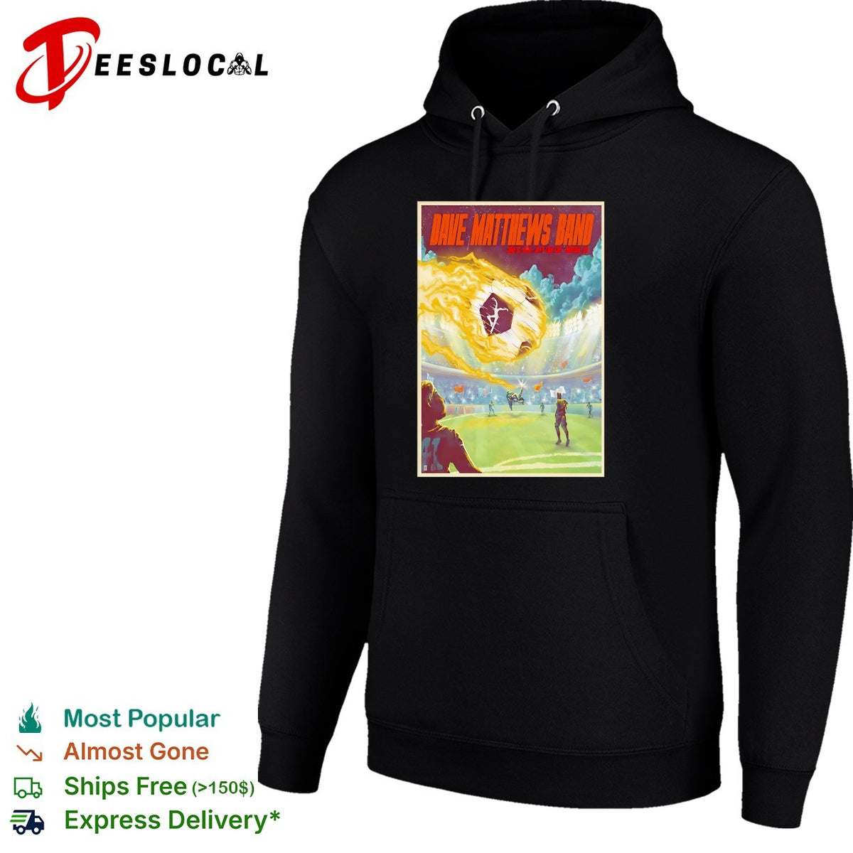 Stadium concert fireball soccer field sci-fi retro band framed poster art shirt
