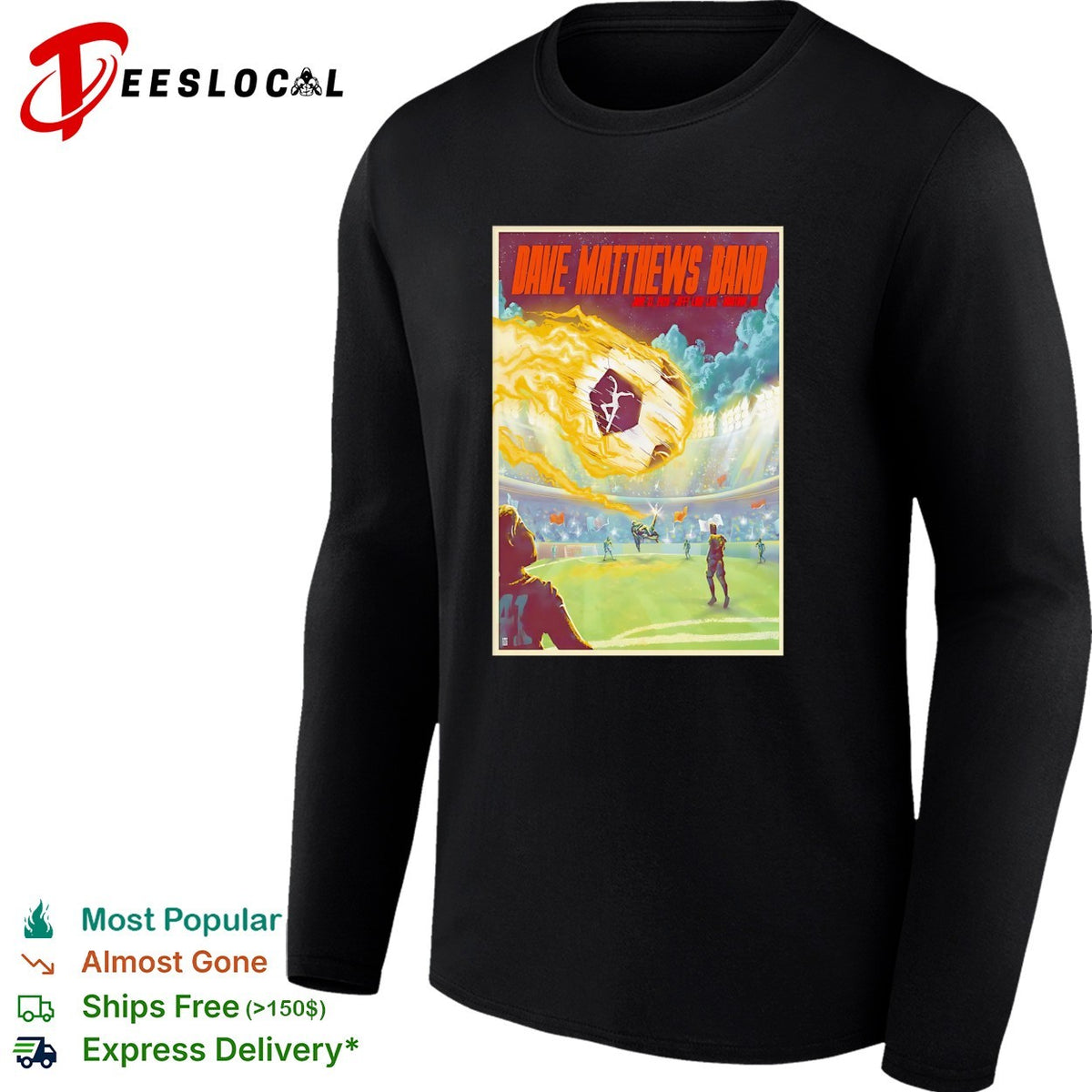 Stadium concert fireball soccer field sci-fi retro band framed poster art shirt