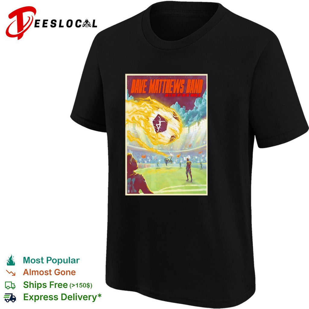 Stadium concert fireball soccer field sci-fi retro band framed poster art shirt