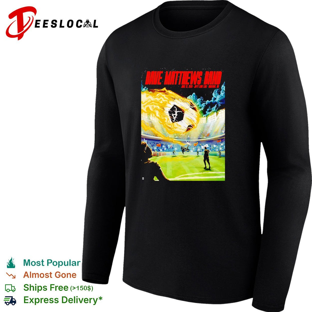 Stadium concert fireball soccer field sci-fi retro band poster version two shirt