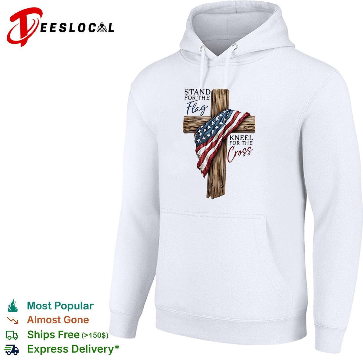 Stand for the flag kneel for the cross American flag wooden cross illustration shirt