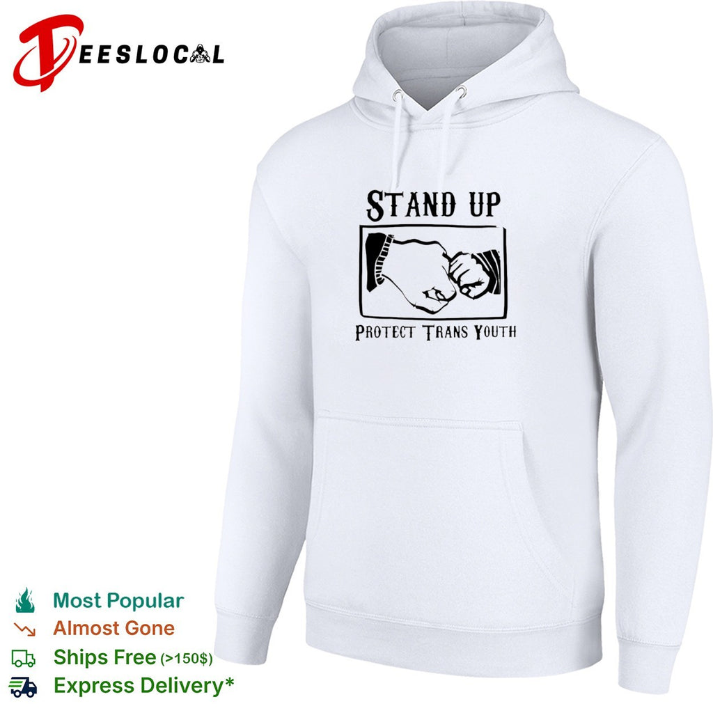 Stand up protect trans youth fist bump shirt
