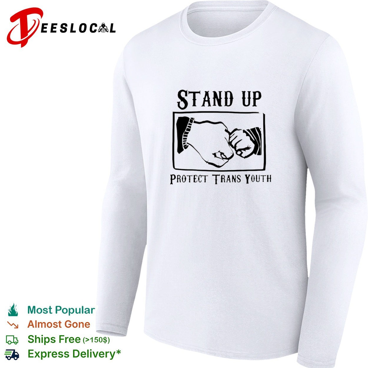 Stand up protect trans youth fist bump shirt
