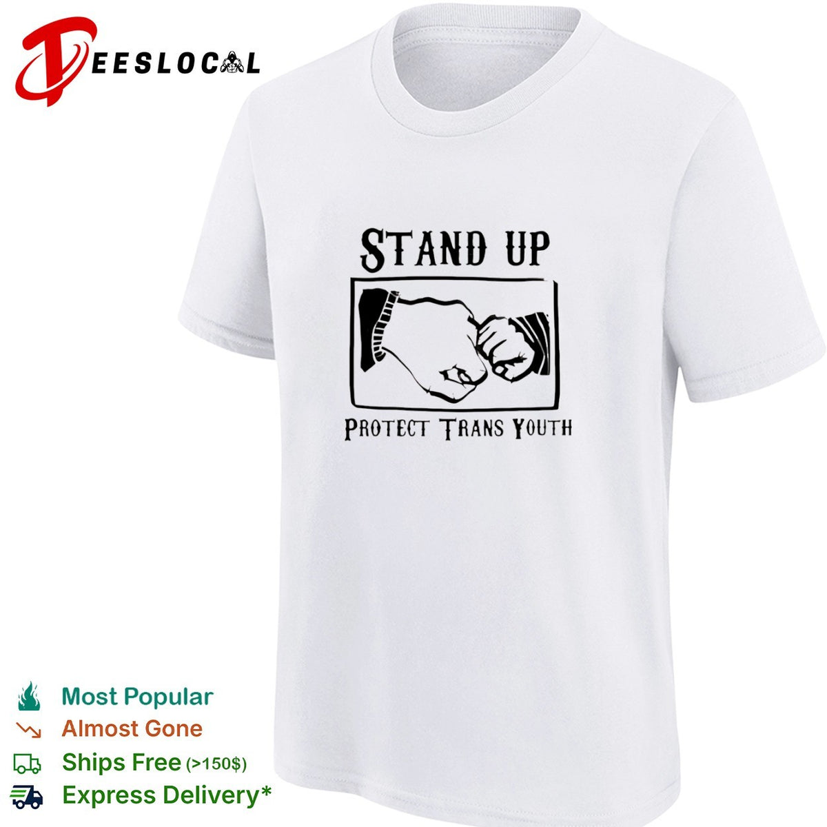 Stand up protect trans youth fist bump shirt