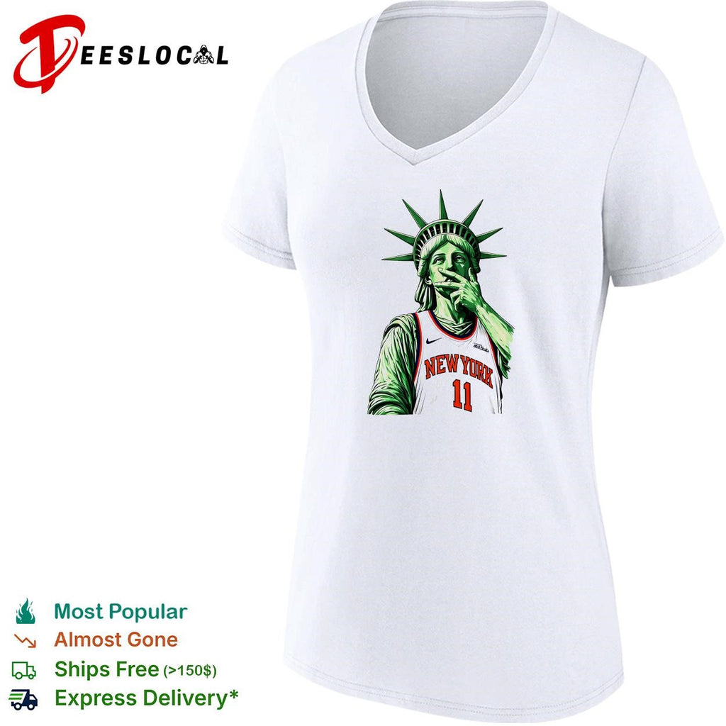 Statue of Liberty Jalen Brunson 11 Basketball three point shirt
