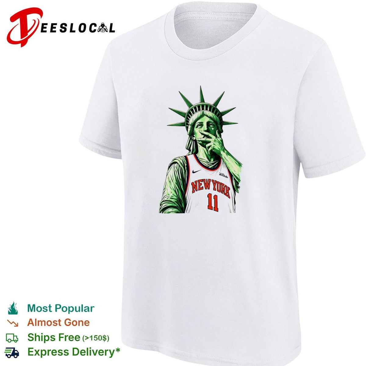 Statue of Liberty Jalen Brunson 11 Basketball three point shirt