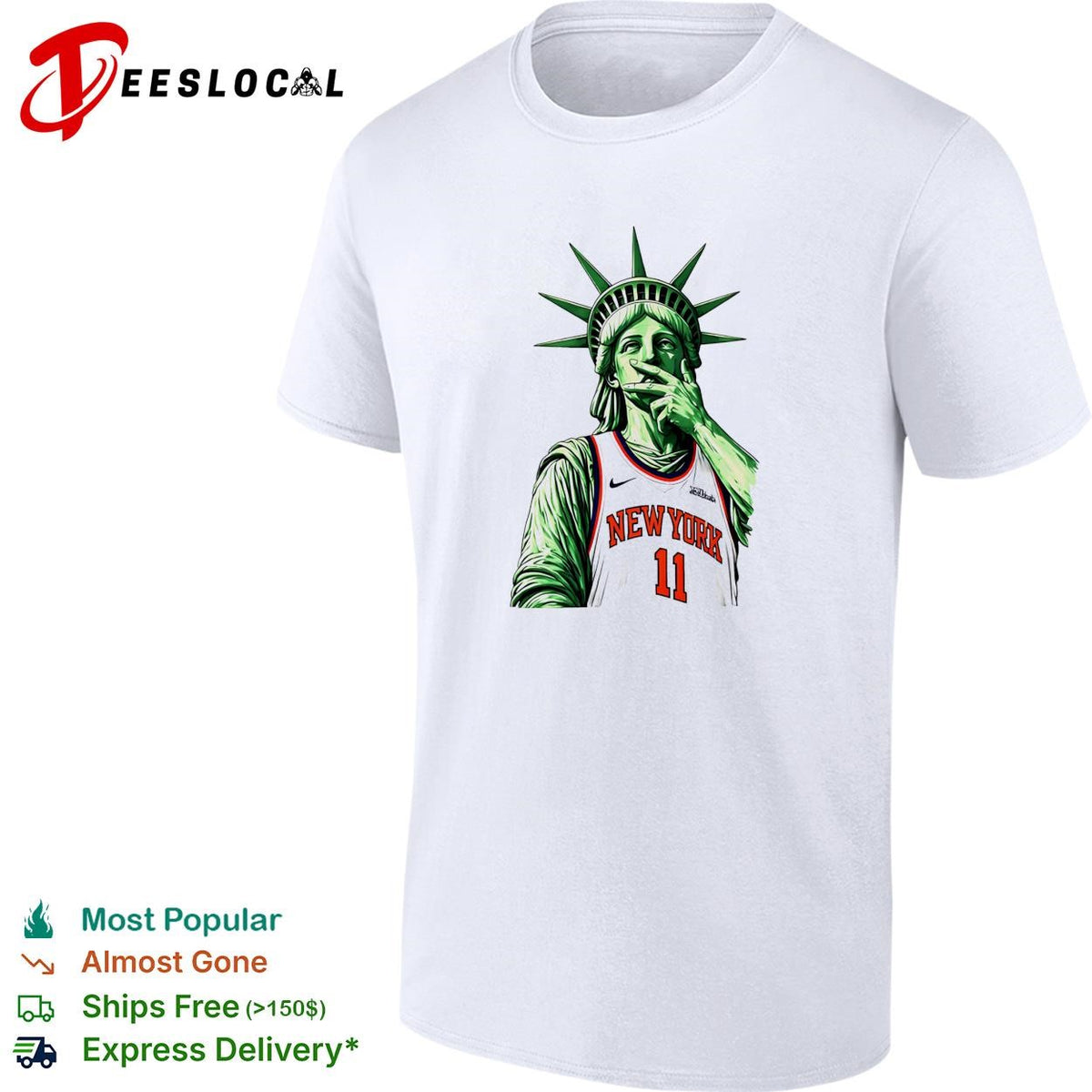 Statue of Liberty Jalen Brunson 11 Basketball three point shirt