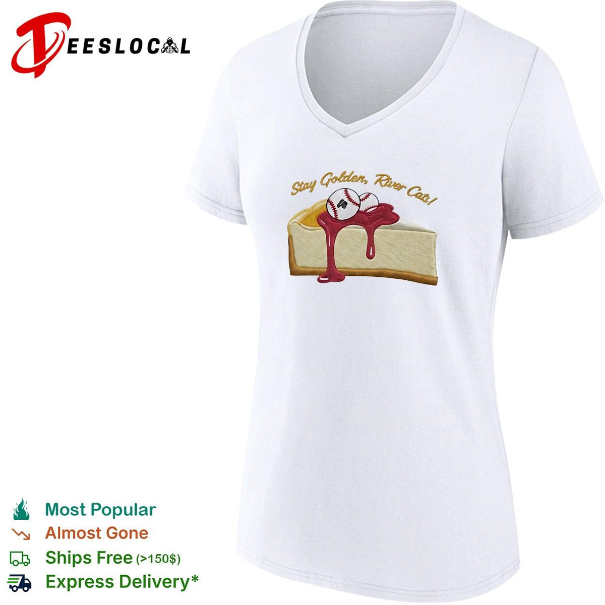 Stay golden River Cats cheesecake baseball funny graphic shirt