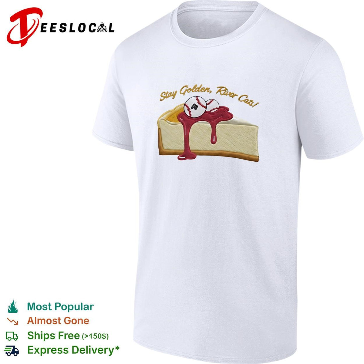 Stay golden River Cats cheesecake baseball funny graphic shirt
