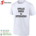 Steak eggs and steroids bold vintage western saloon text white shirt