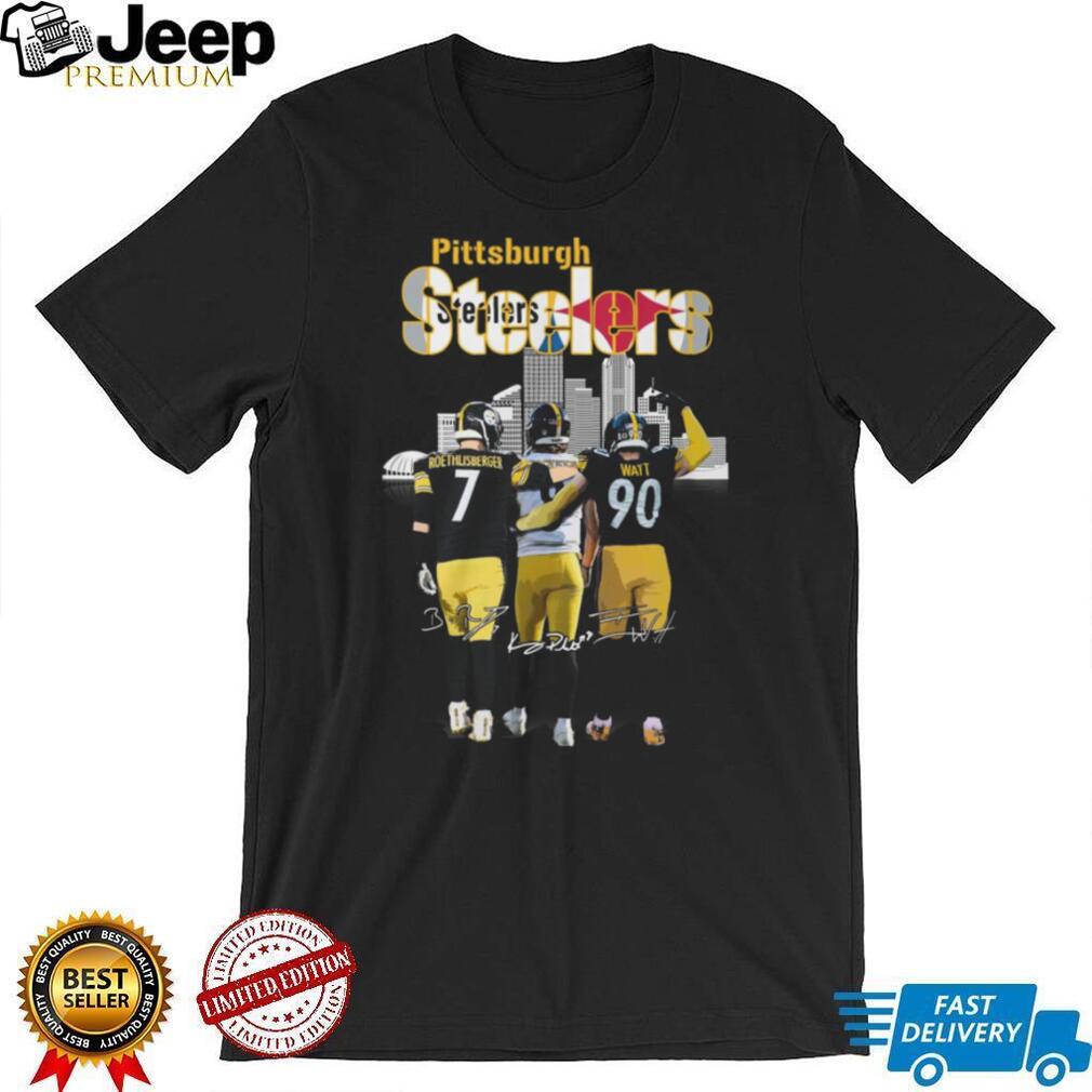 Steelers Roethlisberger Pickett Watt Skyline Signatures T Shirt