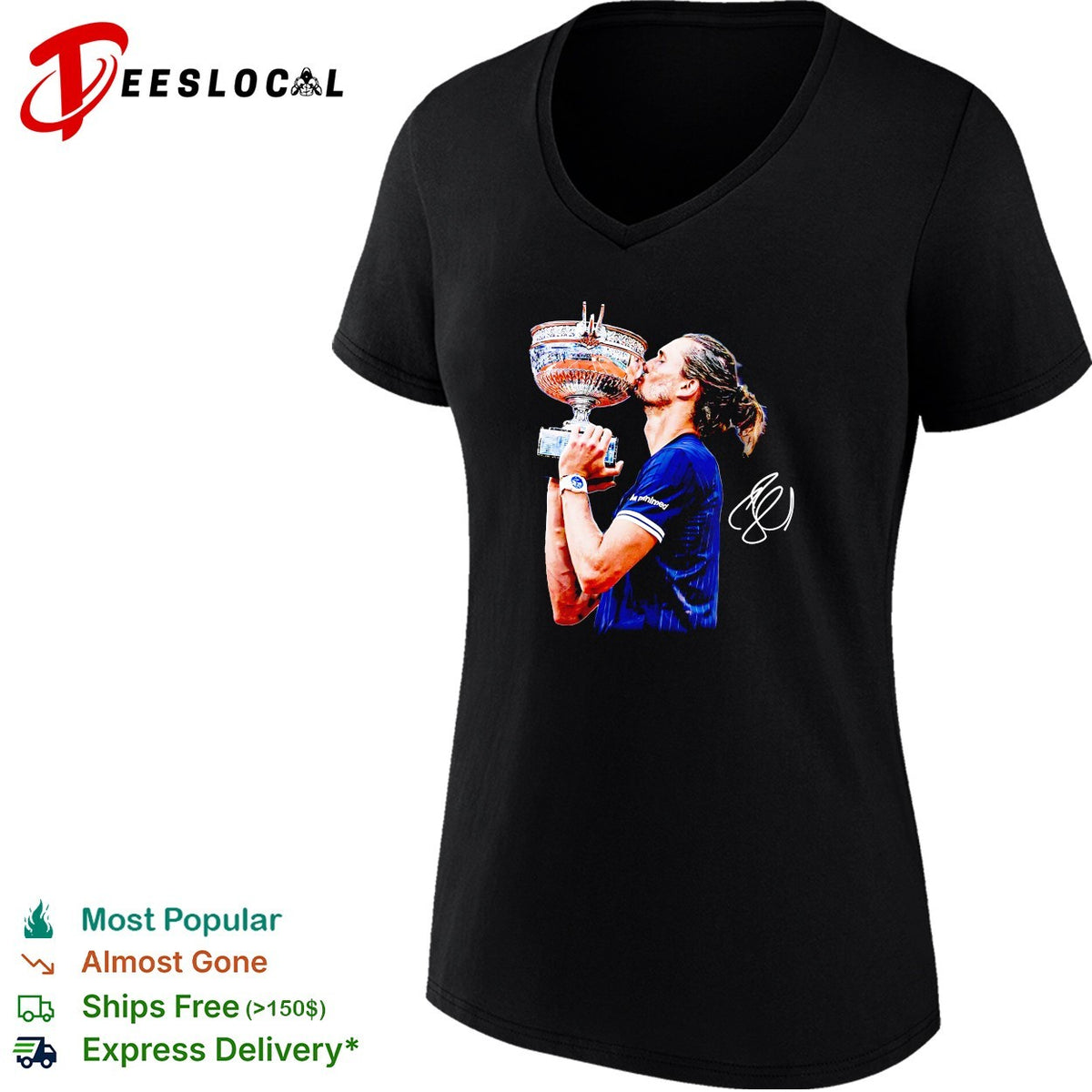Stefanos Tsitsipas Roland Garros Muskeliers Cup French Open ATP tennis signature shirt