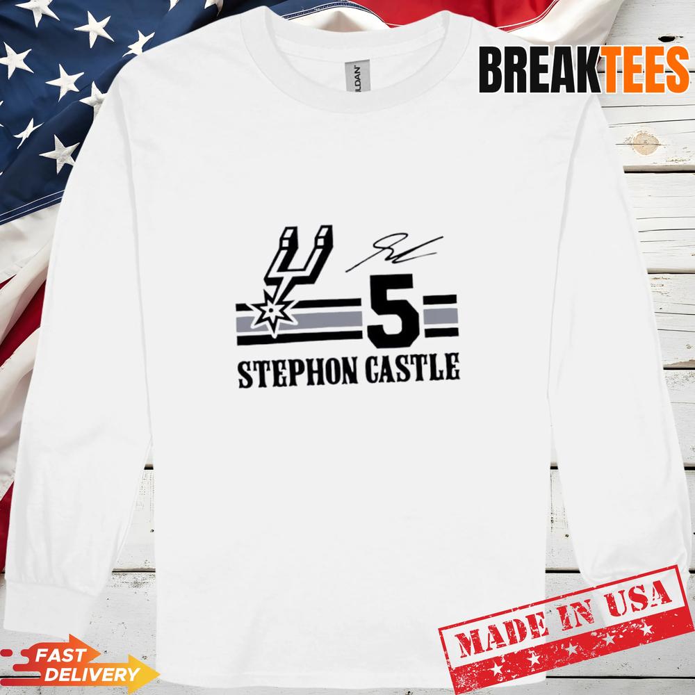 Stephon Castle 5 San Antonio Spurs 2026 NBA Playoff Signature T-Shirt