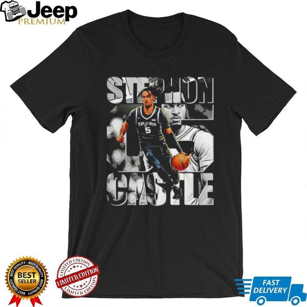 Stephon Castle #5 San Antonio Spurs Basketball Player NBA 2026 shirt