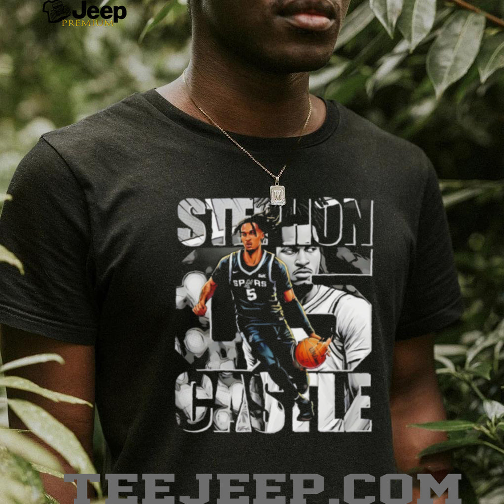 Stephon Castle #5 San Antonio Spurs Basketball Player NBA 2026 shirt