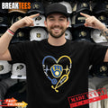 Stethoscope Heart Heartbeat It’s A Work Of Heart Milwaukee Brewers Baseball Logo T-Shirt