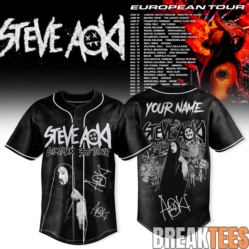 Steve Aoki 2026 Dim Mak 30 Tour Special Baseball Jersey