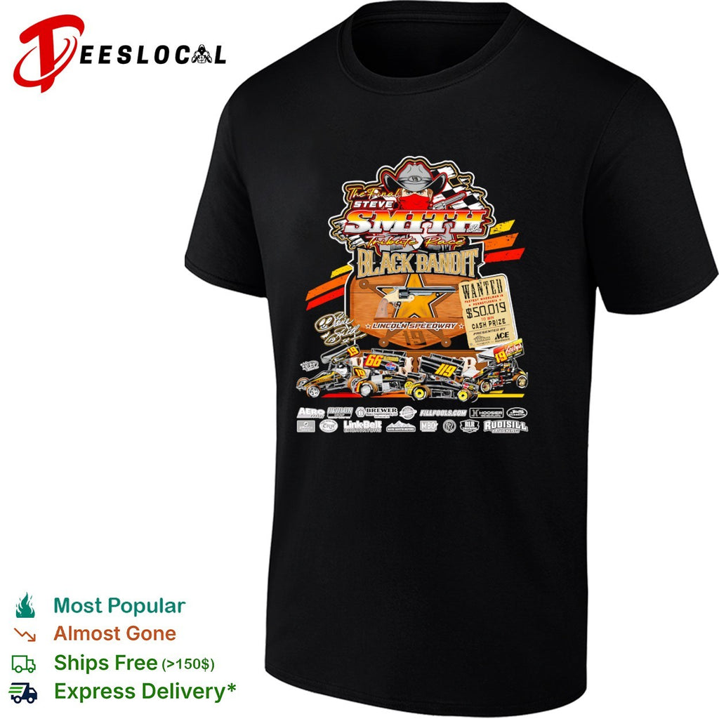 Steve Smith Sr The Final Race Black Bandit Lincoln Speedway shirt