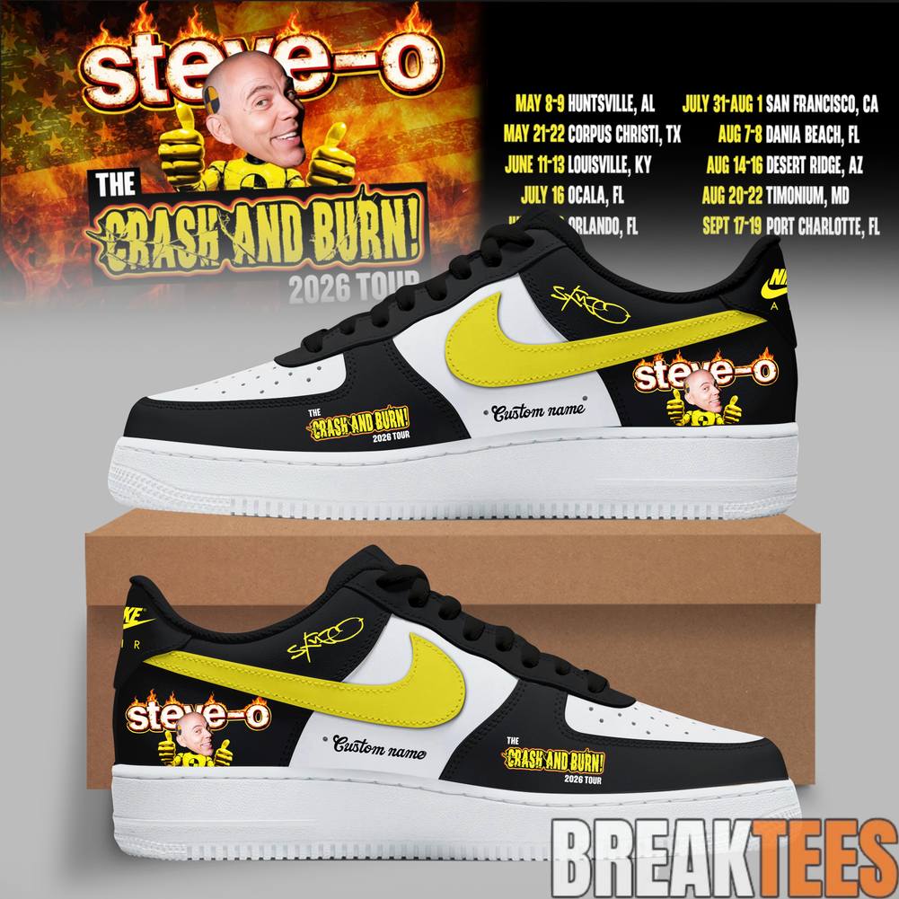 SteveO Crash And Burn Tour 2026 Custom Air Force 1 Shoes