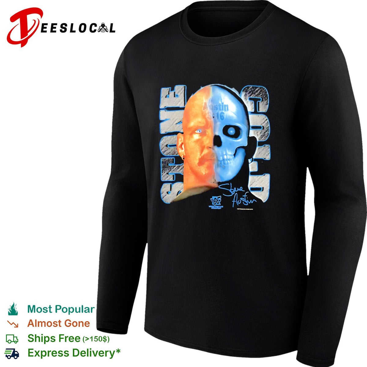 Stone Cold Steve Austin 3 16 World Wrestling Federation Skull Half Face shirt