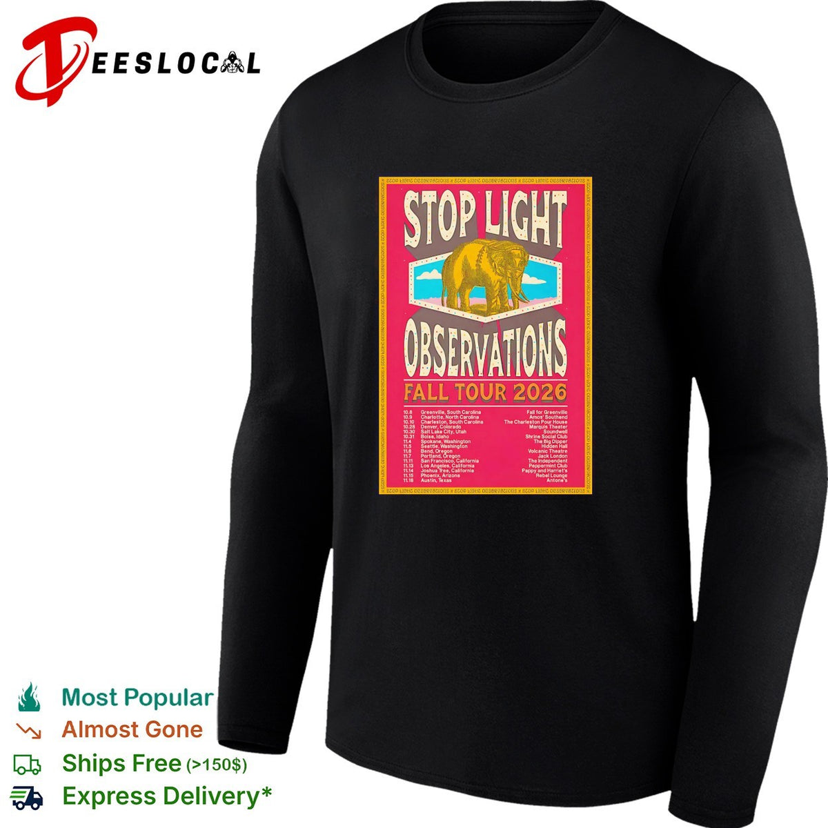 Stop Light Observations Fall Tour 2026 concert poster shirt