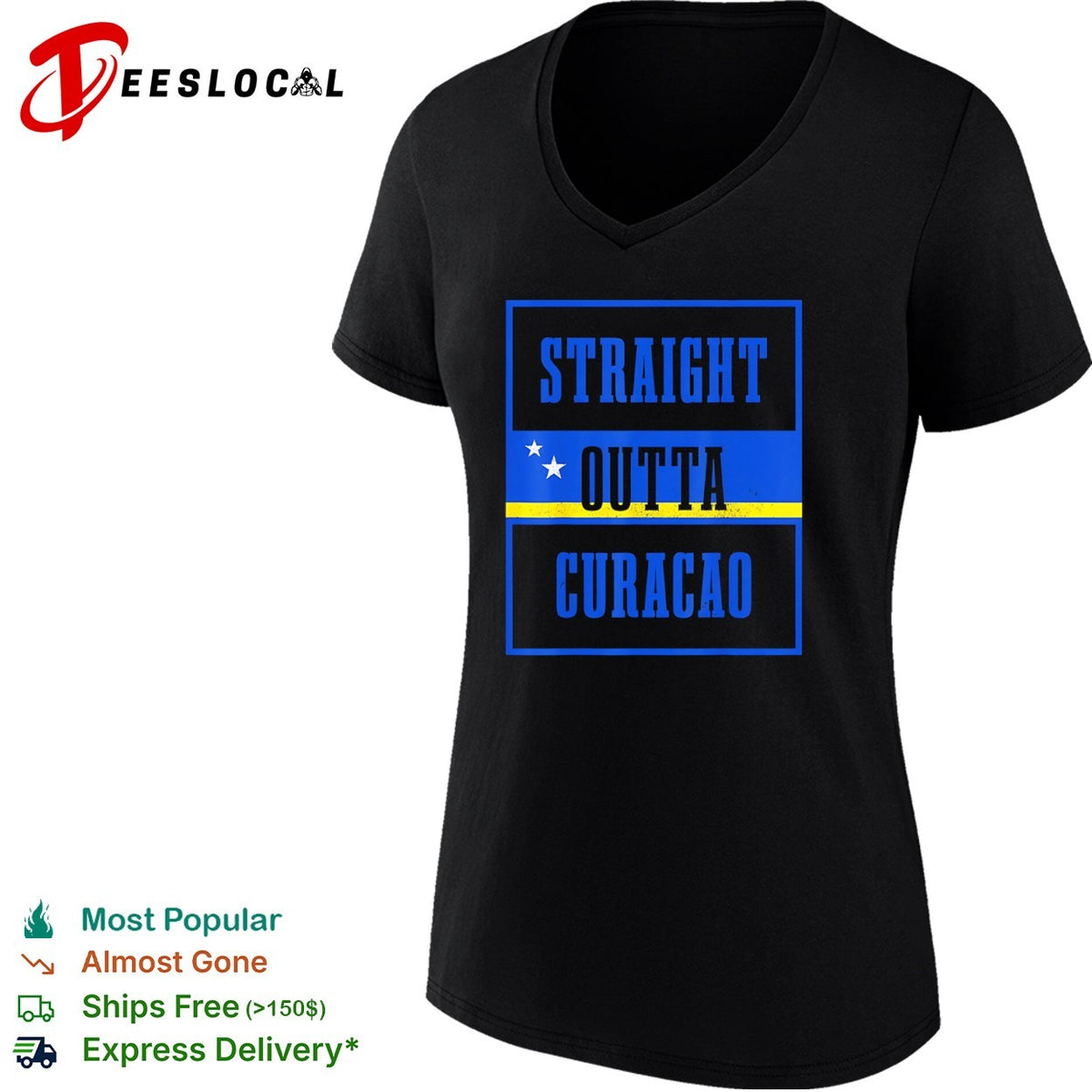 Straight Outta Curacao flag shirt