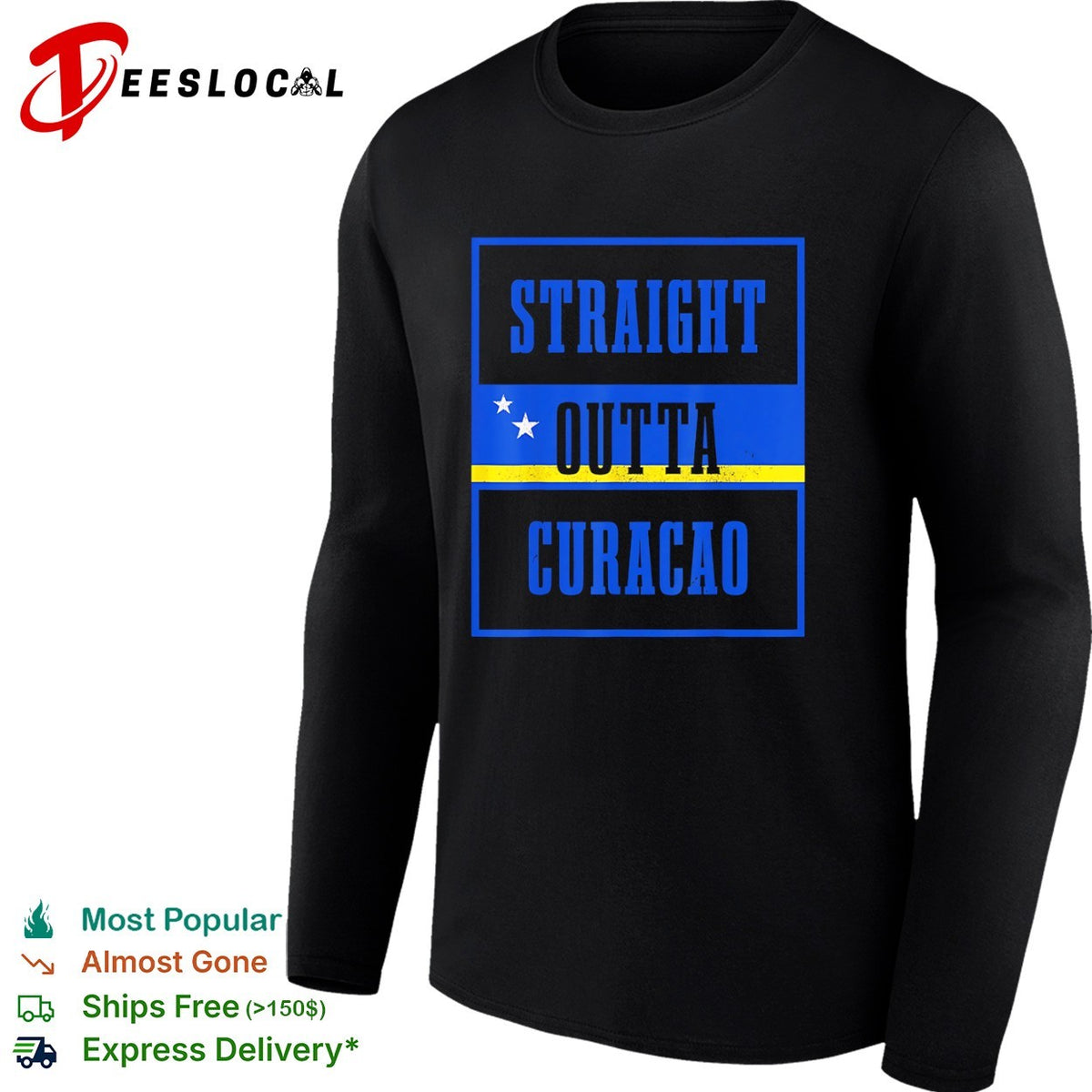 Straight Outta Curacao flag shirt