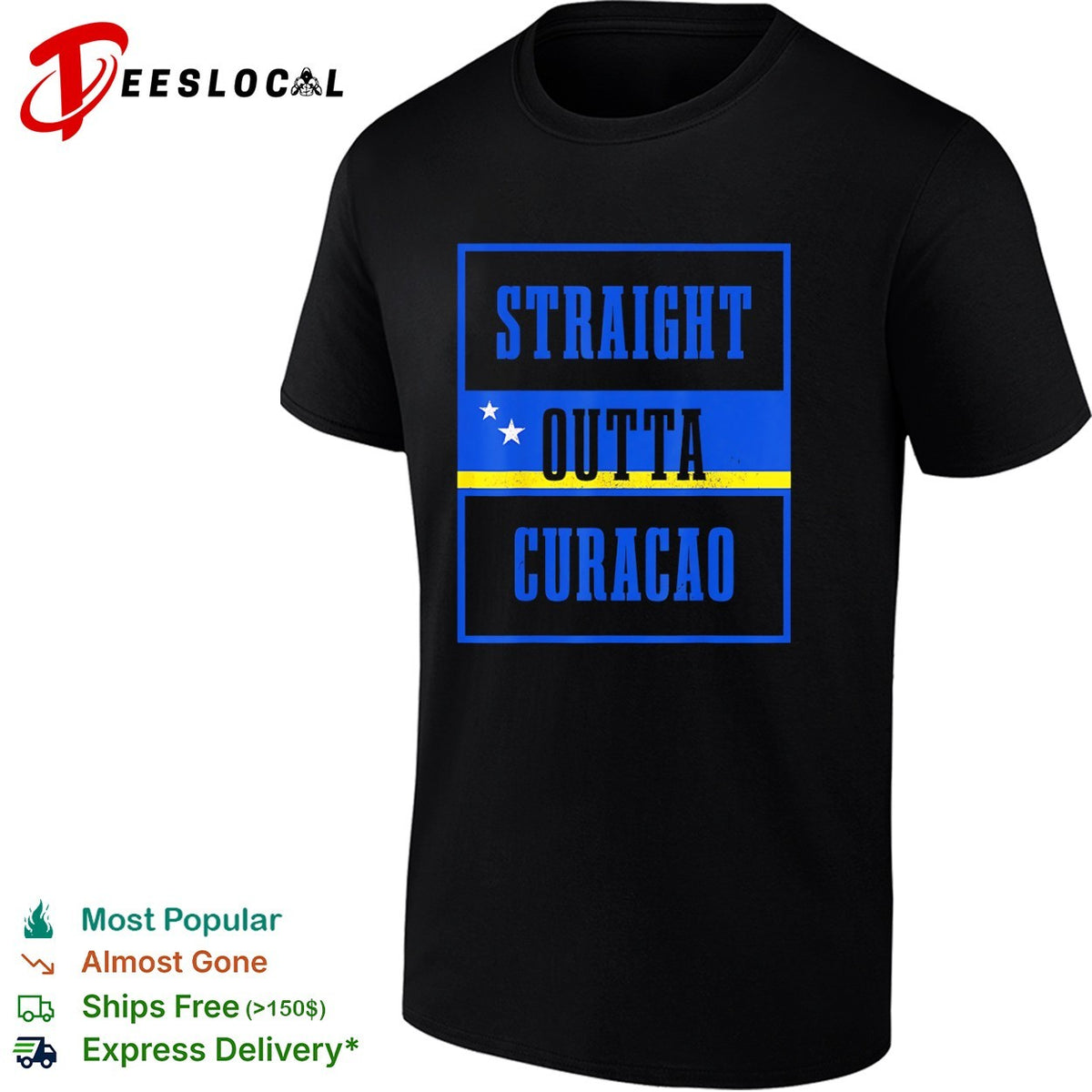 Straight Outta Curacao flag shirt
