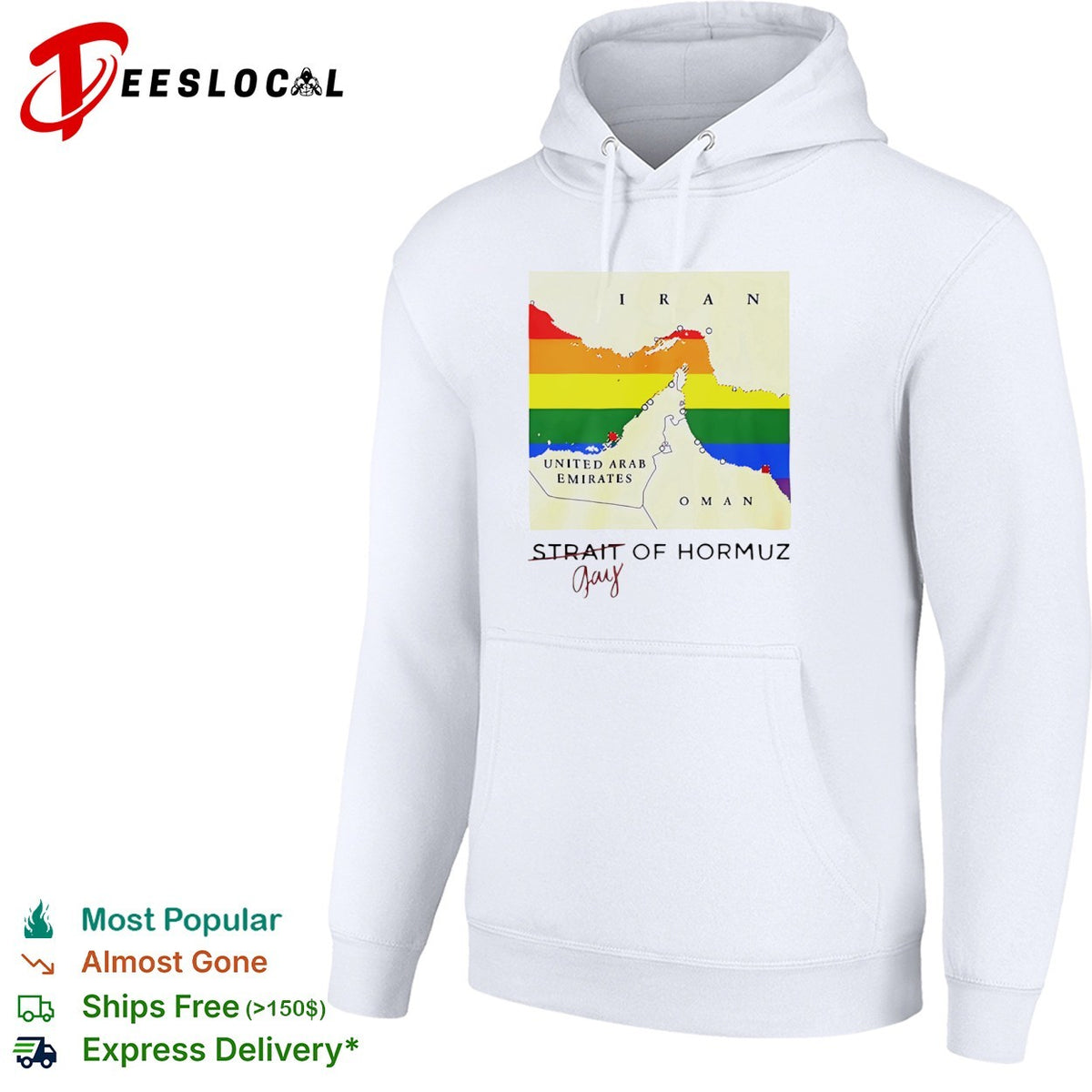 Strait of Hormuz Gay Map Iran United Arab Emirates Oman Rainbow shirt