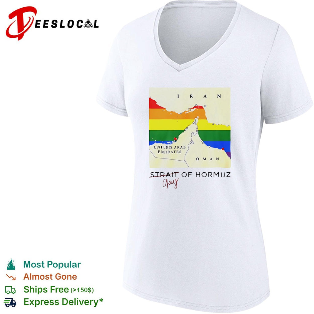 Strait of Hormuz Gay Map Iran United Arab Emirates Oman Rainbow shirt