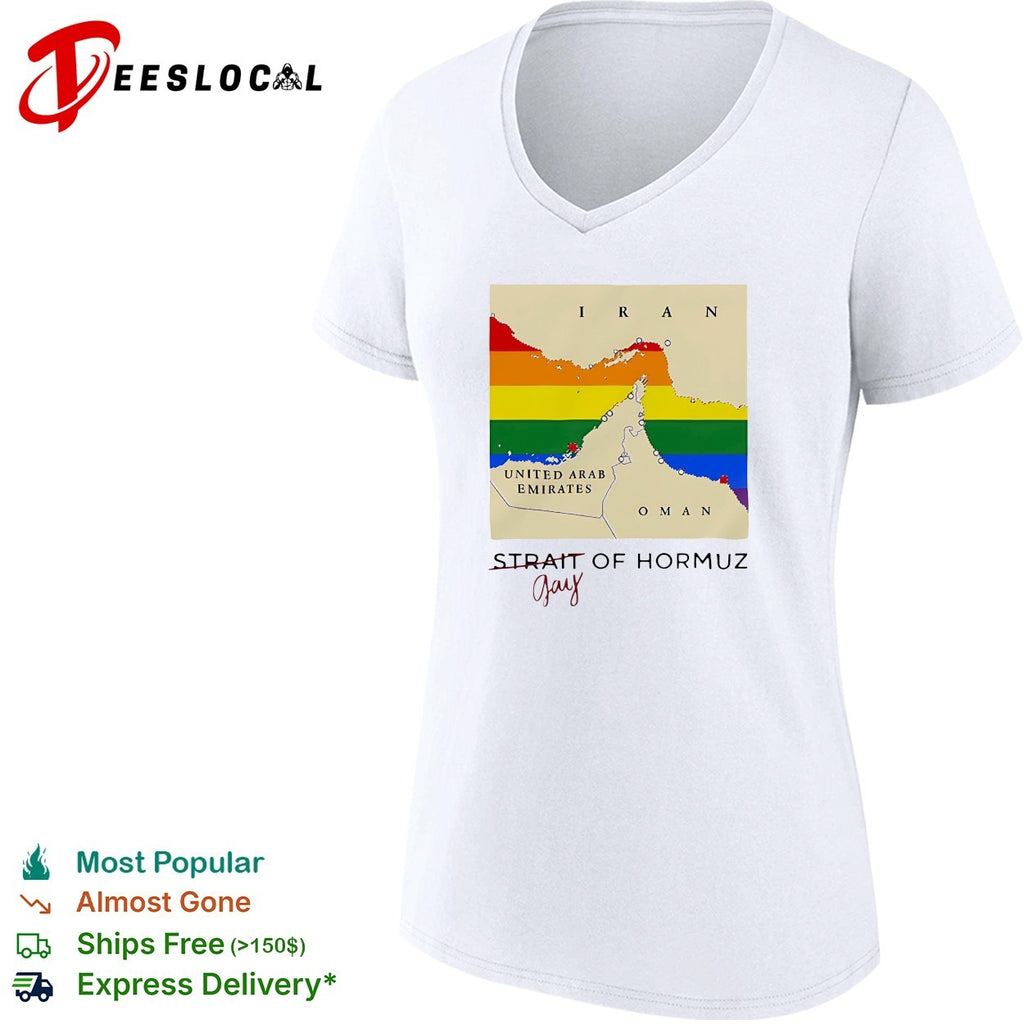 Strait of Hormuz map gay wordplay pun Pride Month shirt