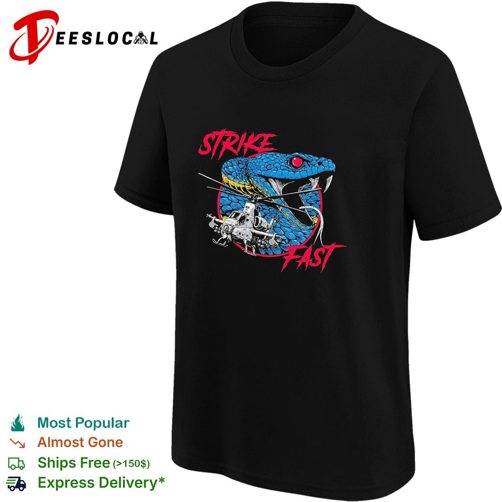 Strike fast snake helicopter military graphic shirt