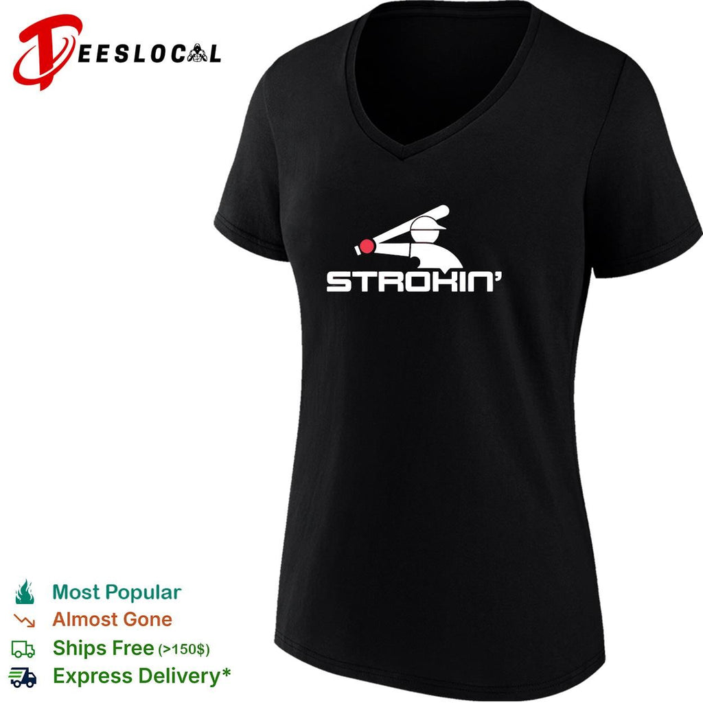 Strokin baseball batter silhouette logo graphic shirt