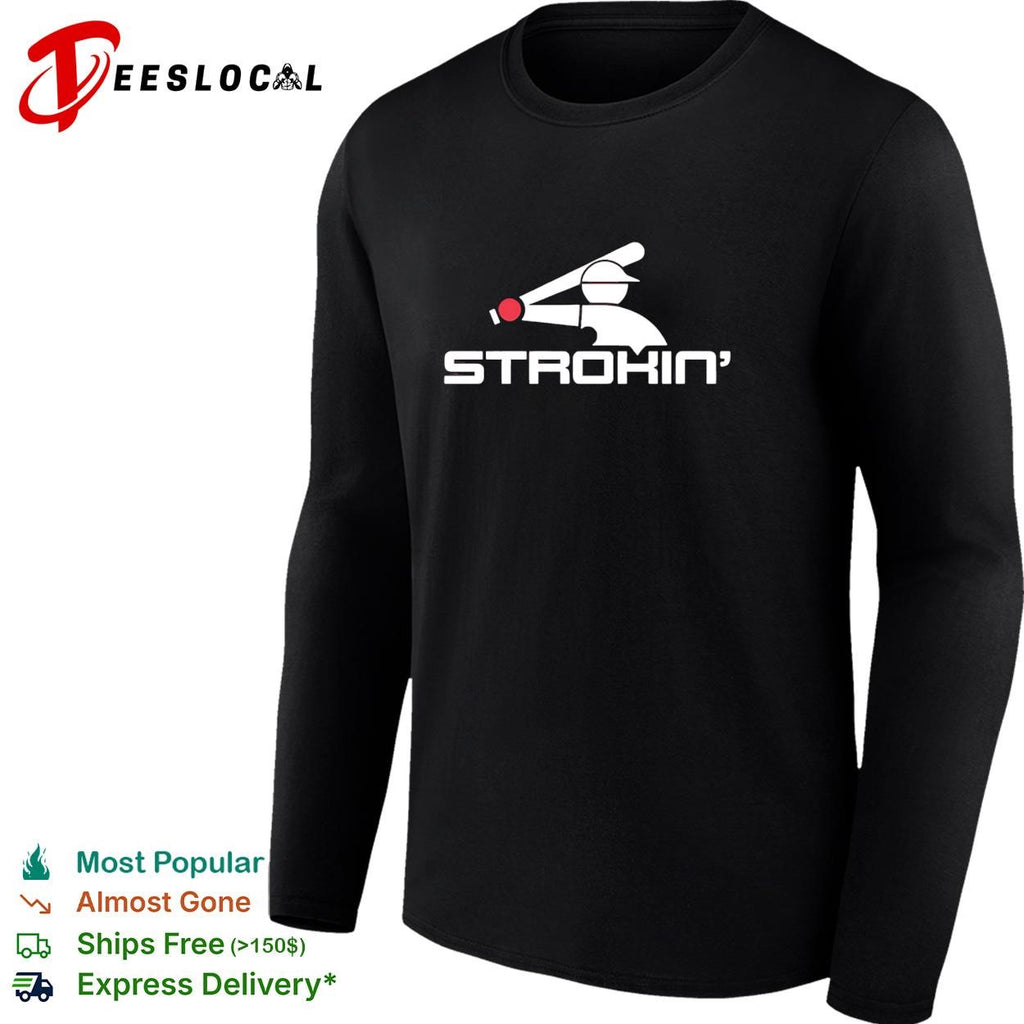 Strokin baseball batter silhouette logo graphic shirt