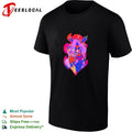 Stylized fantasy female character with dragon wings dark purple illustration art shirt