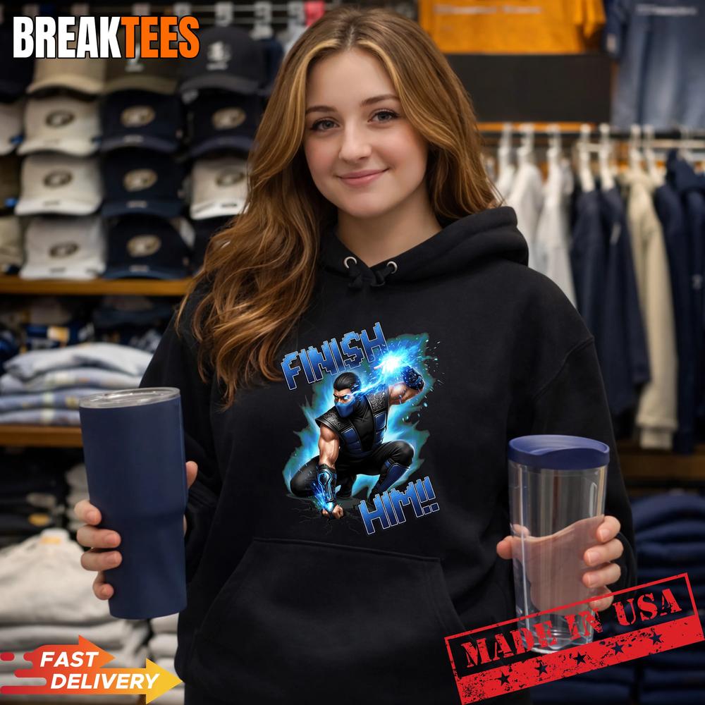 Sub Zero Finish Him Ninja Fighter Blue Energy T-Shirt