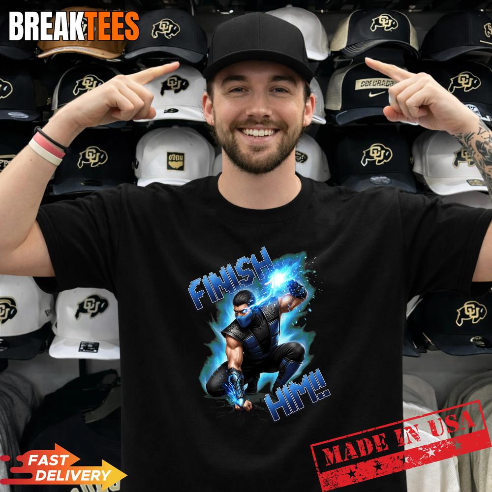 Sub Zero Finish Him Ninja Fighter Blue Energy T-Shirt