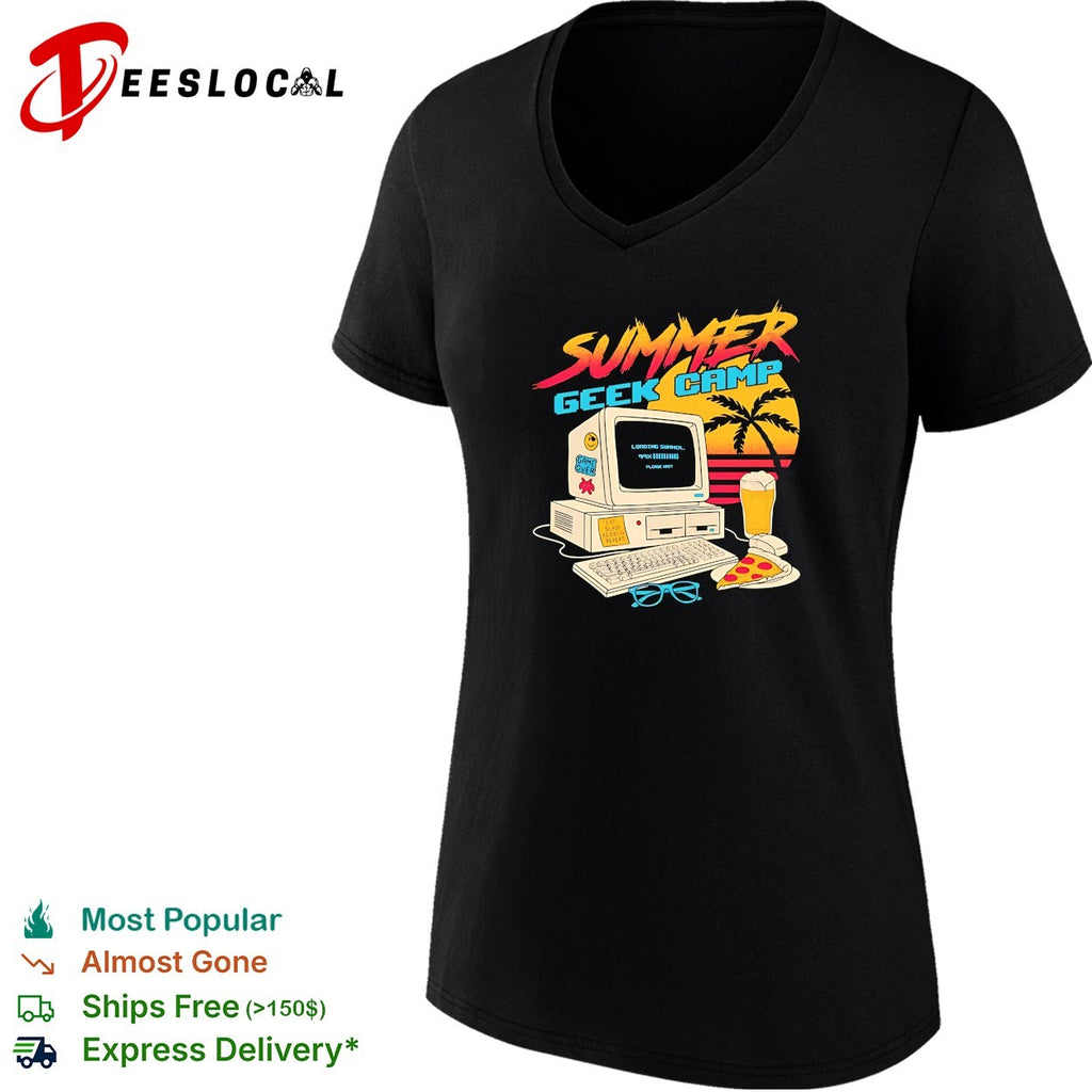 Summer Geek Camp loading summer eat sleep code repeat game over retro gaming shirt