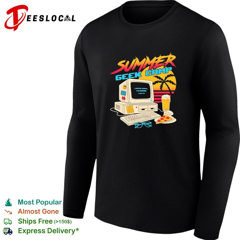 Summer Geek Camp loading summer eat sleep code repeat game over retro gaming shirt