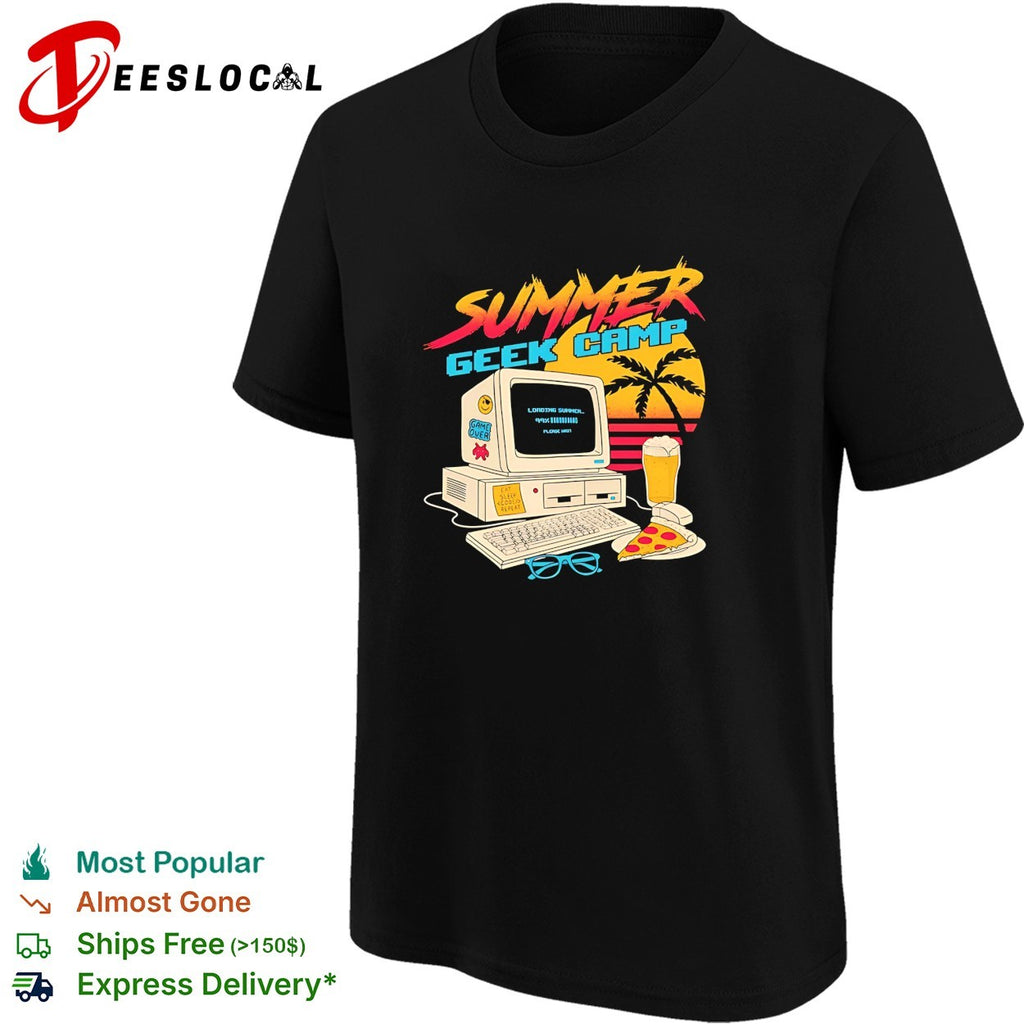Summer Geek Camp loading summer eat sleep code repeat game over retro gaming shirt