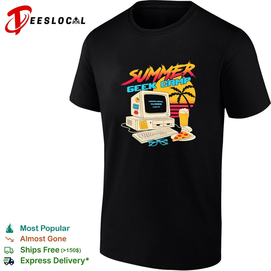 Summer Geek Camp loading summer eat sleep code repeat game over retro gaming shirt