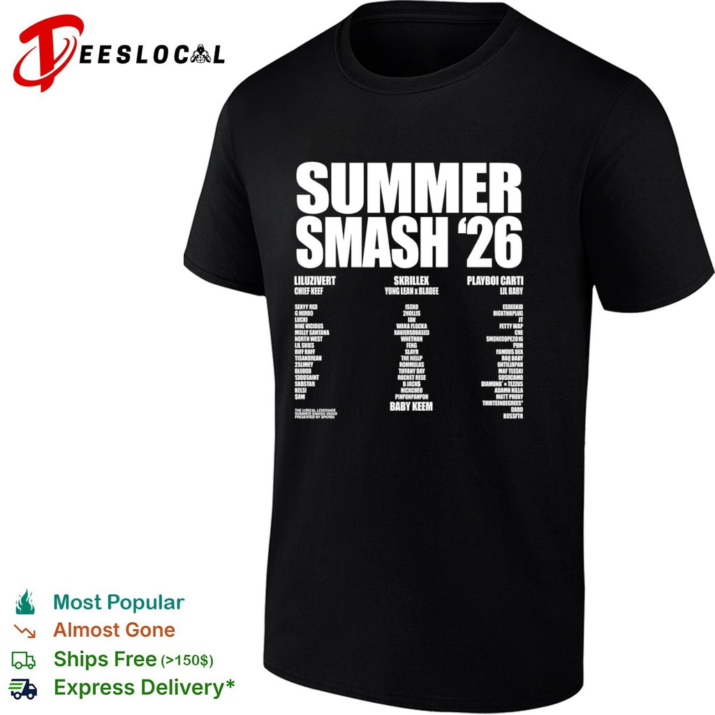 Summer Smash 26 Lil Uzi Vert Chief Keef Skrillex Yung Lean Bladee Playboi Carti shirt