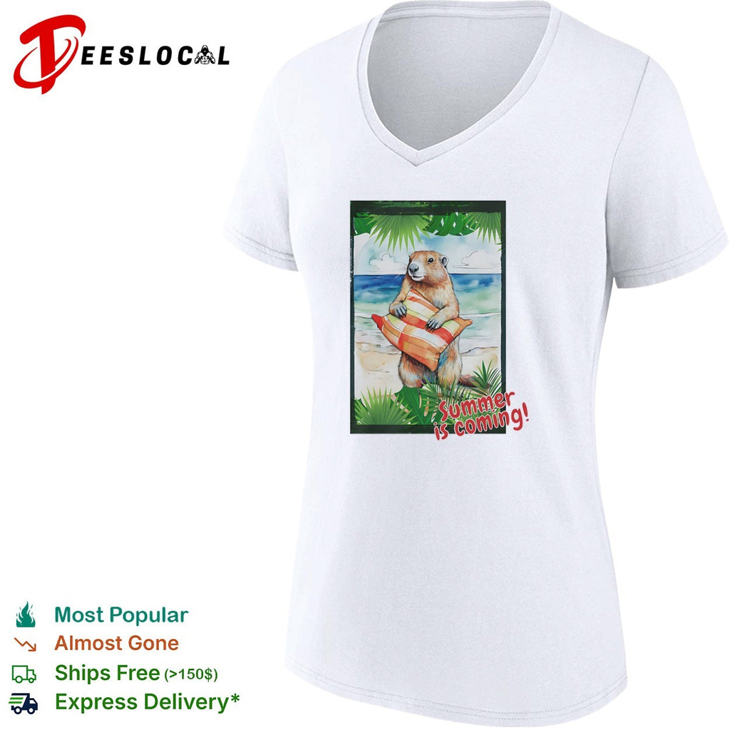 Summer is coming Marmot with Plaid Pillow Beach Watercolor shirt